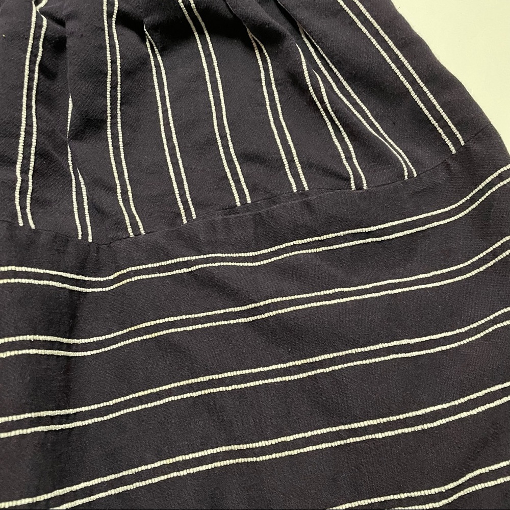 Maeve Navy Blue White Casual Pleated Skirt Pockets Lined Business Casual Size 2 - Picture 6 of 9